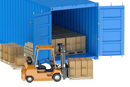 forklift loading / unloading container